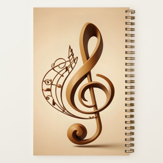 Carnet Nom personnalisé et texte - Note de clic musicale (Verso)