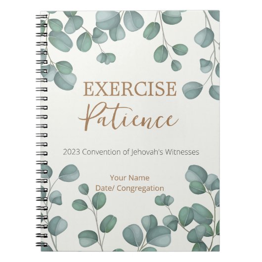 Carnet Nom Personnalisé Exercice JW 2023 Patience (Devant)