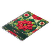 Carnet Nom personnalisé Festif Floral Patchwork Poinsetti (Côté gauche)