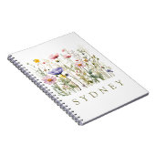 Carnet Nom personnalisé fleur sauvage (Côté Droit)