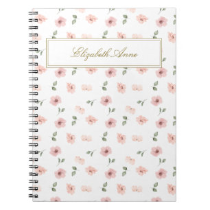 Carnet Nom personnalisé floral