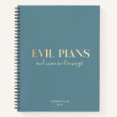Carnet Nom personnalisé Fun Cool Chic PLANS EVIL Planific (Devant)