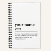 Carnet Nom personnalisé Funny Dictionnaire Définition mod (Recto)