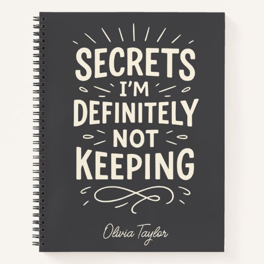 Carnet Nom personnalisé Funny Gossip Secrets Citation (Devant)