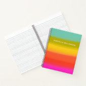 Carnet Nom personnalisé Gradient Arc-en-ciel coloré Gras (Intérieur)