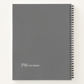 Carnet Nom personnalisé gris simple (Dos)