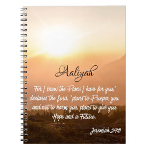 Carnet Nom personnalisé - Jeremiah 29:11 lever du soleil