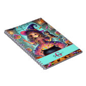 Carnet Nom personnalisé Jote Whimsical Witch Halloween Tr (Côté Droit)