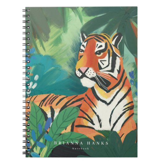 Carnet Nom personnalisé Jungle TIger (Devant)