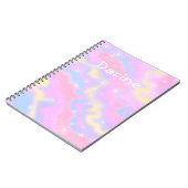 Carnet Nom personnalisé l Éperviers colorés Rainbow Girly (Côté gauche)