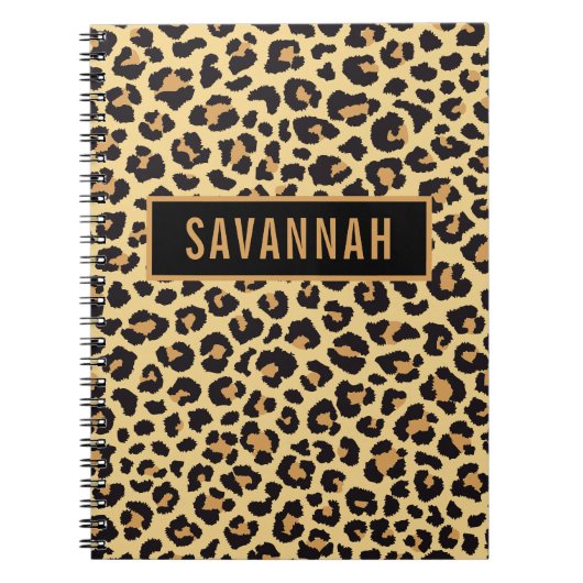 Carnet Nom personnalisé Leopard Poster de animal Motif cl (Devant)
