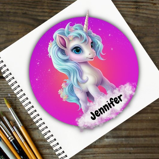 Carnet Nom personnalisé Licorne