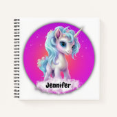Carnet Nom personnalisé Licorne (Devant)
