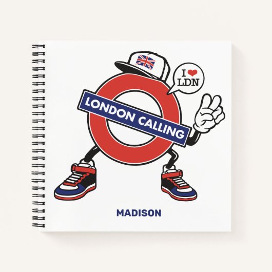 Carnet Nom personnalisé London Calling (Devant)