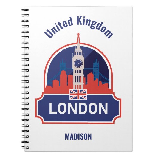 Carnet Nom personnalisé Londres (Devant)