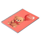 Carnet Nom personnalisé Love Teddy (Côté gauche)