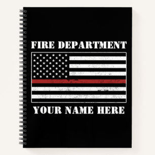 Carnet Nom personnalisé Mince Ligne rouge Drapeau Fière P