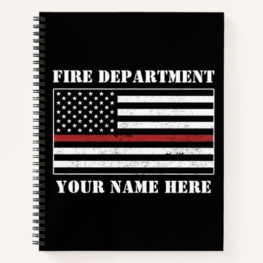 Carnet Nom personnalisé Mince Ligne rouge Drapeau Fière P (Devant)