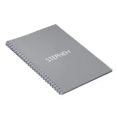 Carnet Nom personnalisé minimaliste gris (Côté Droit)
