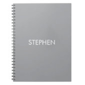 Carnet Nom personnalisé minimaliste gris (Devant)