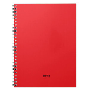 Carnet Nom personnalisé minimaliste rouge personnalisé