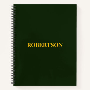 Carnet Nom personnalisé minimaliste vert