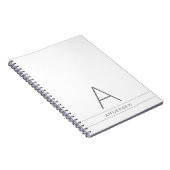 Carnet Nom personnalisé moderne blanc sur (Côté Droit)