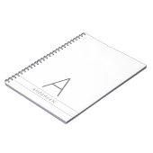 Carnet Nom personnalisé moderne blanc sur (Côté gauche)