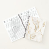 Carnet Nom personnalisé moderne Gold Effect Marble Recett (Intérieur)