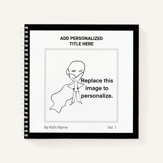 Carnet Nom personnalisé moderne Monogram Kids Art (Devant)