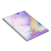 Carnet Nom personnalisé Monogram Purple Aquarelle Luxe (Côté Droit)