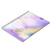 Carnet Nom personnalisé Monogram Purple Aquarelle Luxe (Côté gauche)