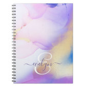 Carnet Nom personnalisé Monogram Purple Aquarelle Luxe (Devant)