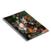 Carnet Nom personnalisé monogrammé floral doré d'art vint (Côté Droit)