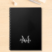 Carnet Nom personnalisé Monogramme noir