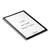 Carnet Nom personnalisé Monogramme Noir Blanc Personnalis (Côté Droit)