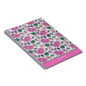 Carnet Nom personnalisé motif floral rose transparent (Côté Droit)