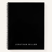 Carnet Nom personnalisé noir professionnel (Devant)