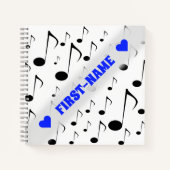 Carnet Nom personnalisé + Nombreux bloc-notes musicaux Mo (Devant)