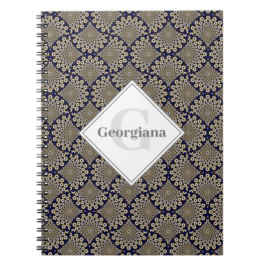 Carnet Nom Personnalisé Nous Vous Regardons Marine & Gold (Devant)