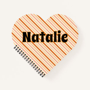 Carnet Nom personnalisé ORANGE LIGNE STRIPES