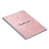 Carnet Nom personnalisé Parties scintillant rose style ét (Côté Droit)