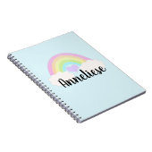 Carnet Nom personnalisé Pastel Aquarelle Arc-en-ciel (Côté Droit)