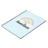 Carnet Nom personnalisé Pastel Aquarelle Arc-en-ciel (Côté gauche)