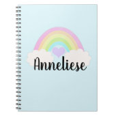 Carnet Nom personnalisé Pastel Aquarelle Arc-en-ciel (Devant)