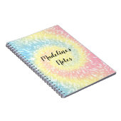 Carnet Nom personnalisé Pastel Tie Dye Hippy Swirl (Côté Droit)