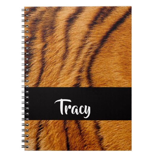 Carnet Nom personnalisé peau de tigre (Devant)