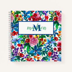 Carnet Nom personnalisé Phoebe Aquarelle Florale