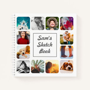 Carnet Nom personnalisé Photo croquis blanc