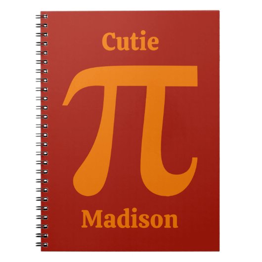 Carnet Nom personnalisé Pi / Cutie Pie (Devant)